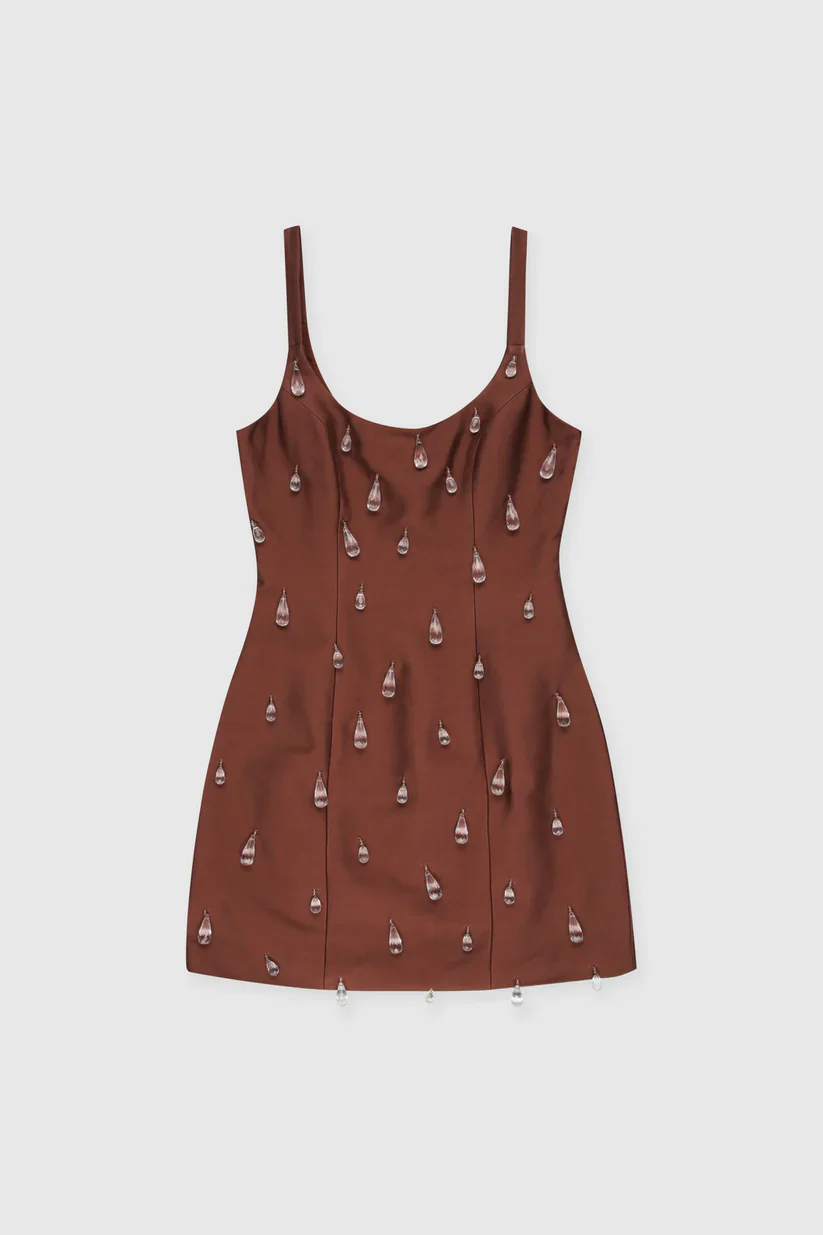 The Wolf Gang Luvia Beaded Mini Dress - Chocolate - Image 7