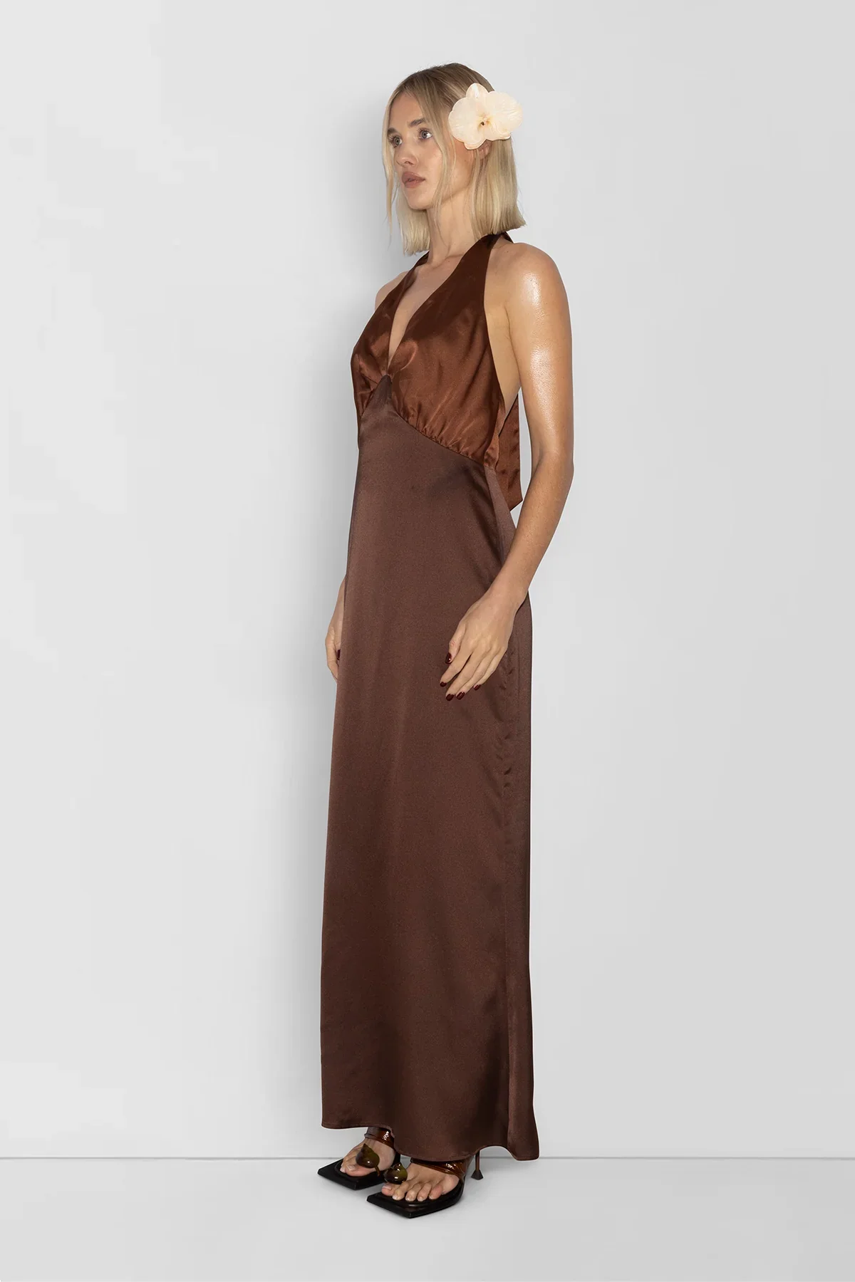 The Wolf Gang Oahu Slip Dress - Chocolate - Image 2