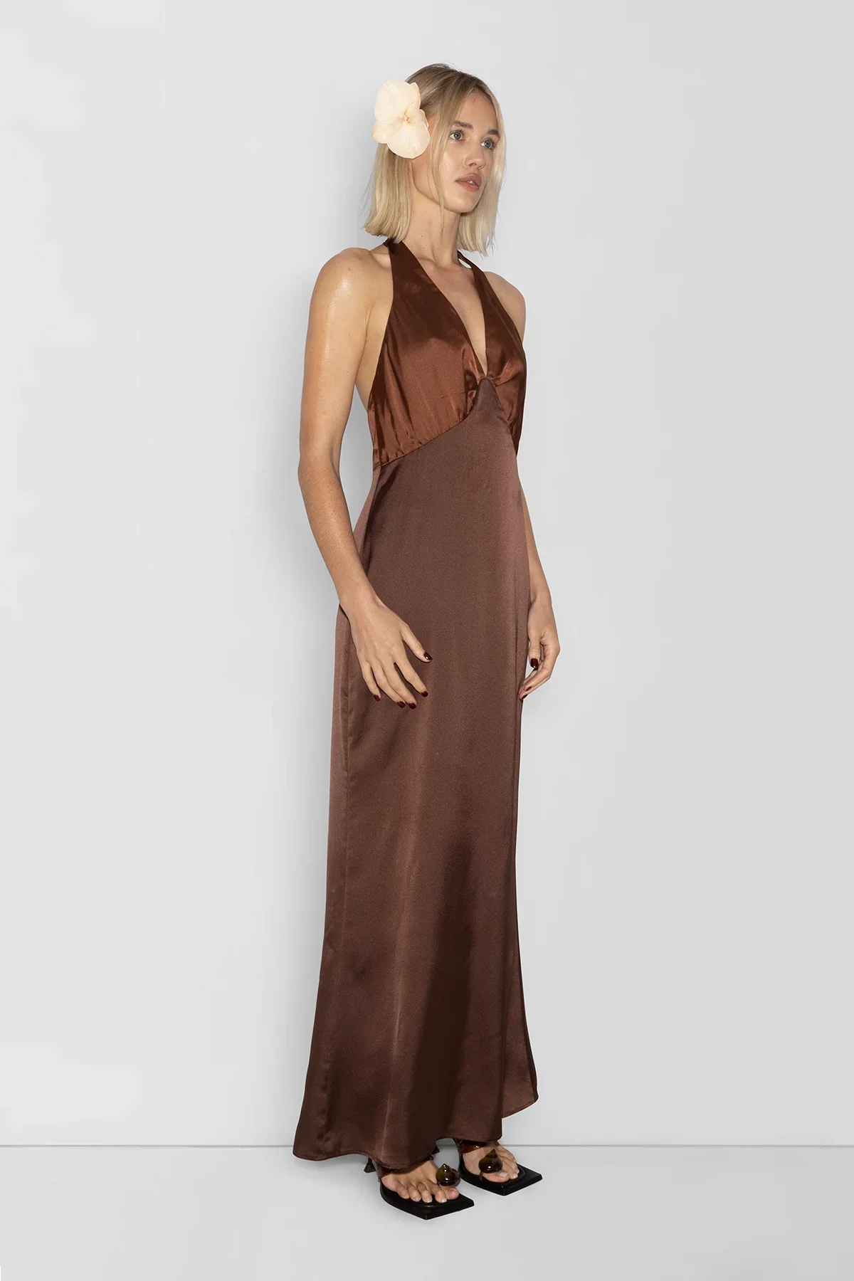 The Wolf Gang Oahu Slip Dress - Chocolate - Image 5