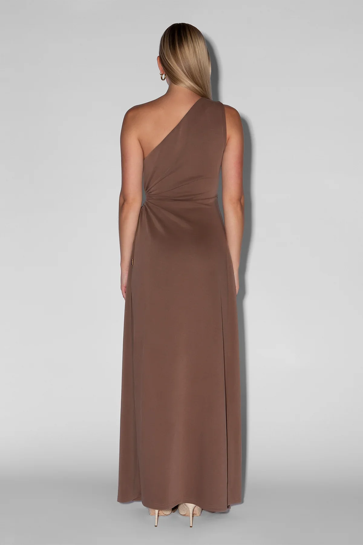 The Wolf Gang Vivi One Shoulder Maxi Dress - Cocoa - Image 4