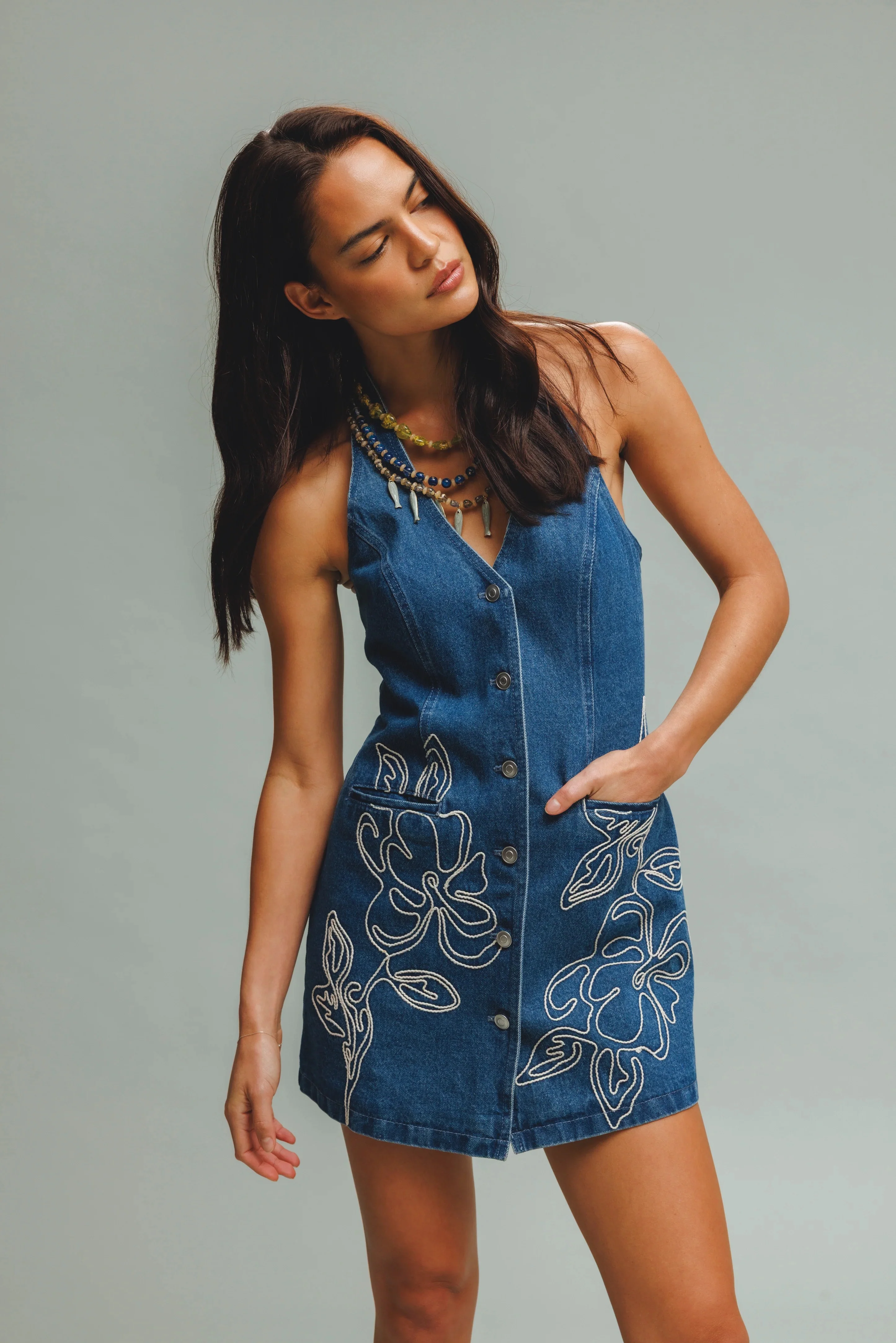 The Wolf Gang Wynn Denim Mini Dress - Bluestone - Image 2