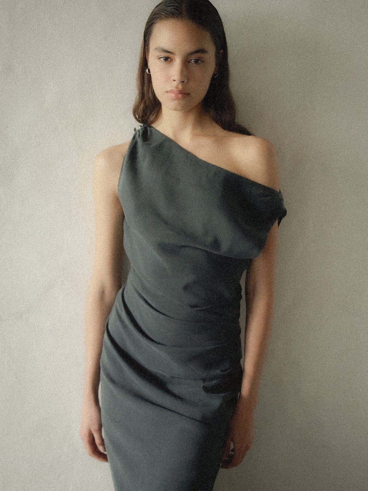 Third Form Athena Off Shoulder Maxi Dress - Ink - Image 2
