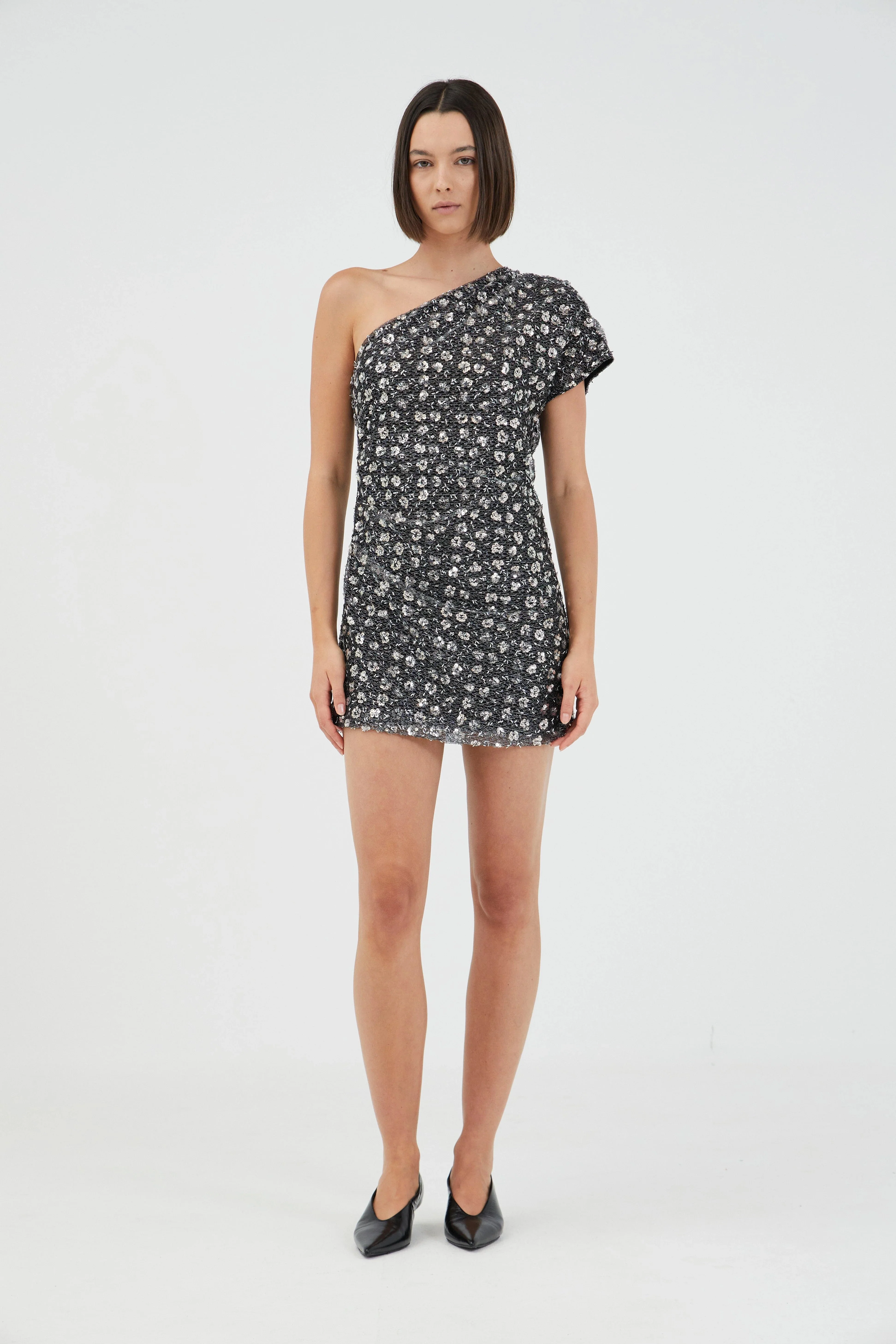 Third Form Celestial Mini Dress - Silver Sequin