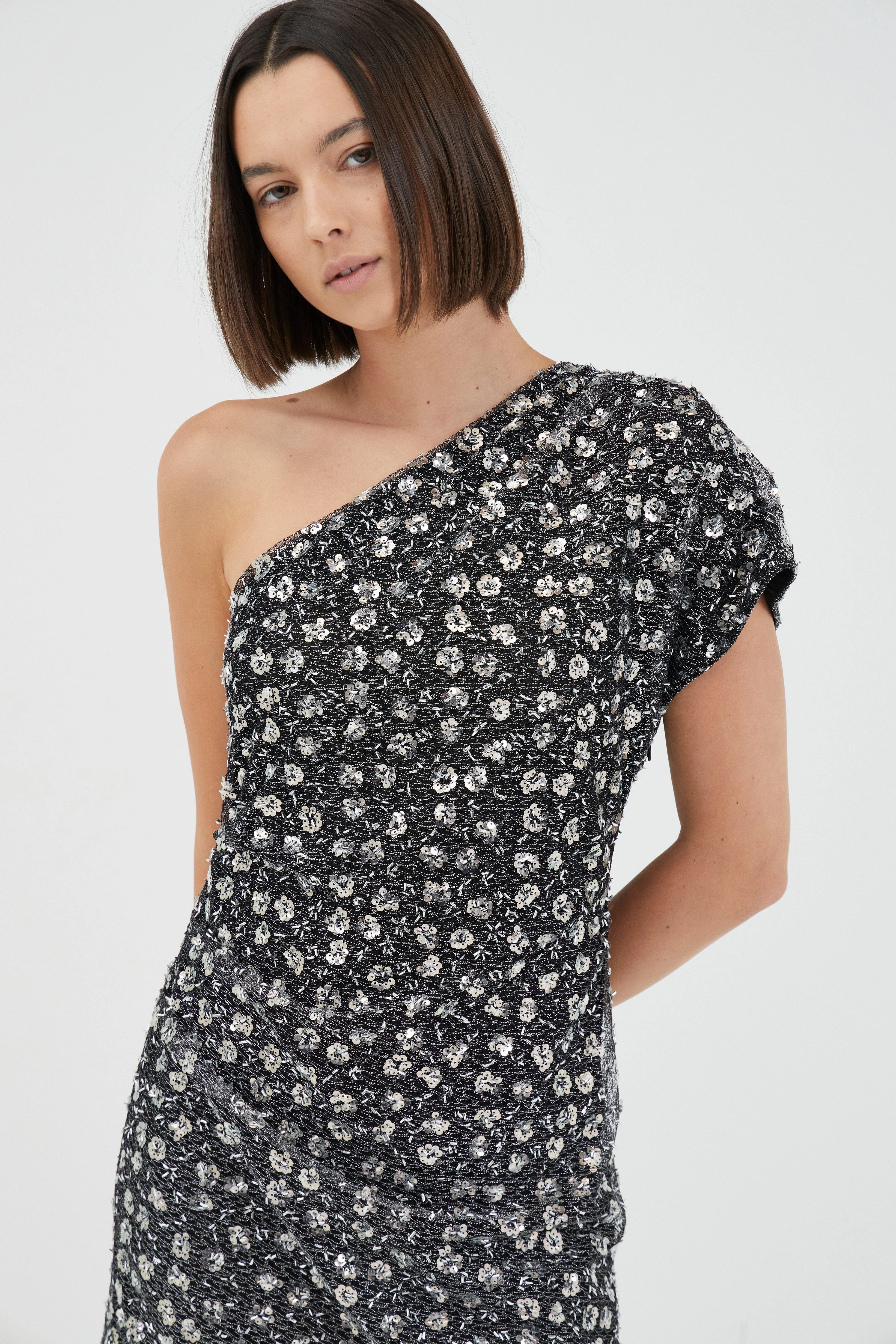 Third Form Celestial Mini Dress - Silver Sequin - Image 3