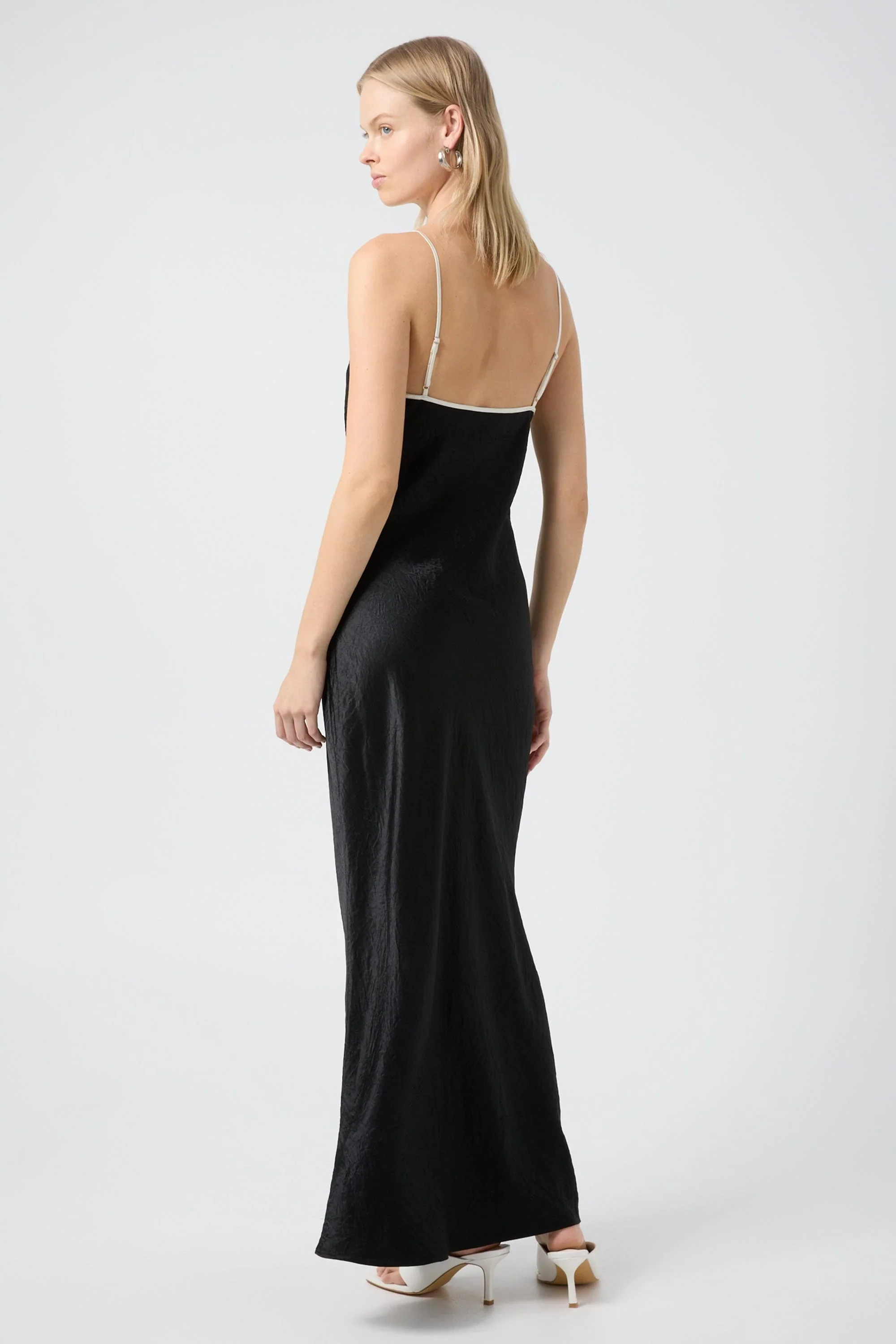Third Form Crush Contrast Bind Cami Dress - Black & Cream - Image 4