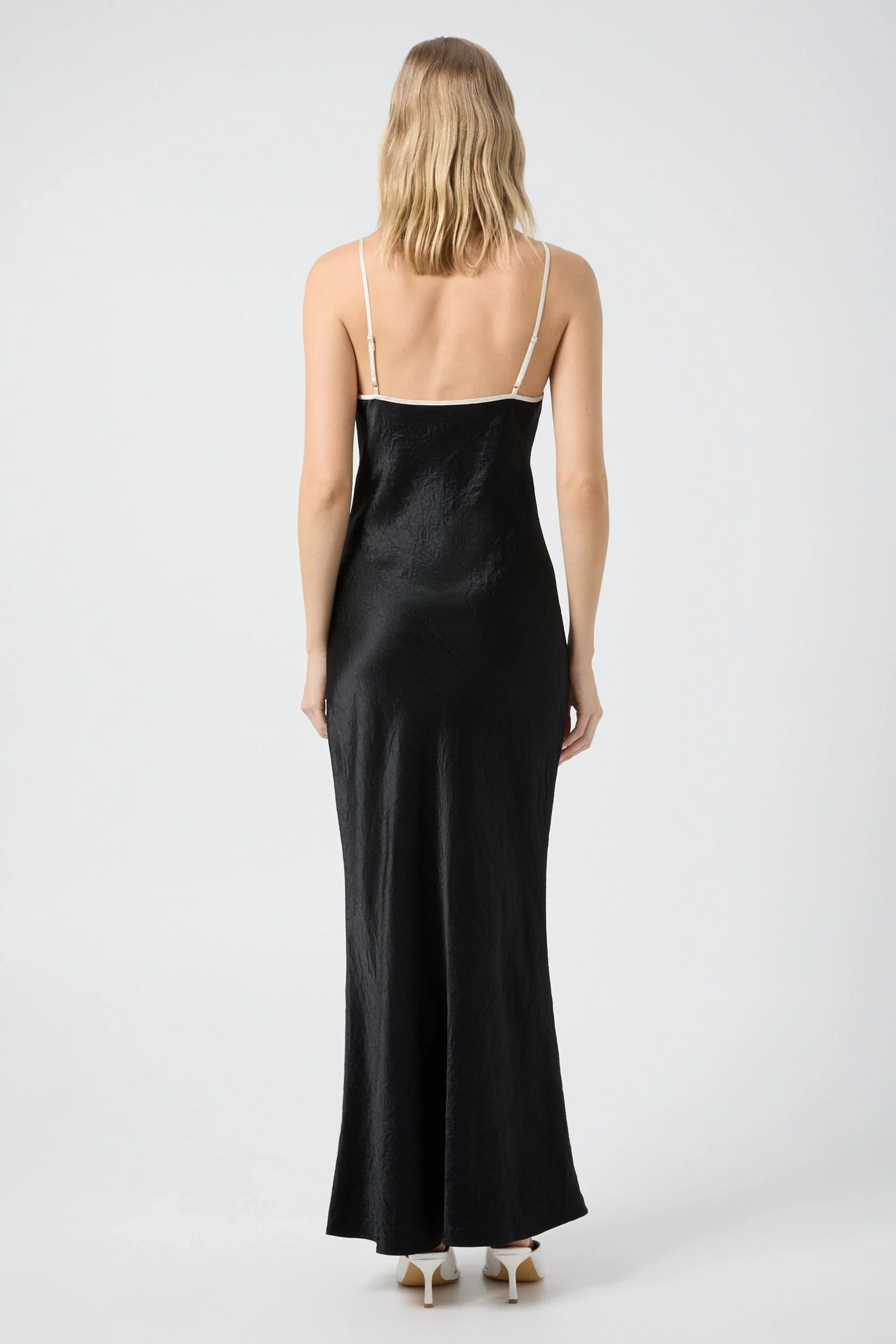 Third Form Crush Contrast Bind Cami Dress - Black & Cream - Image 5