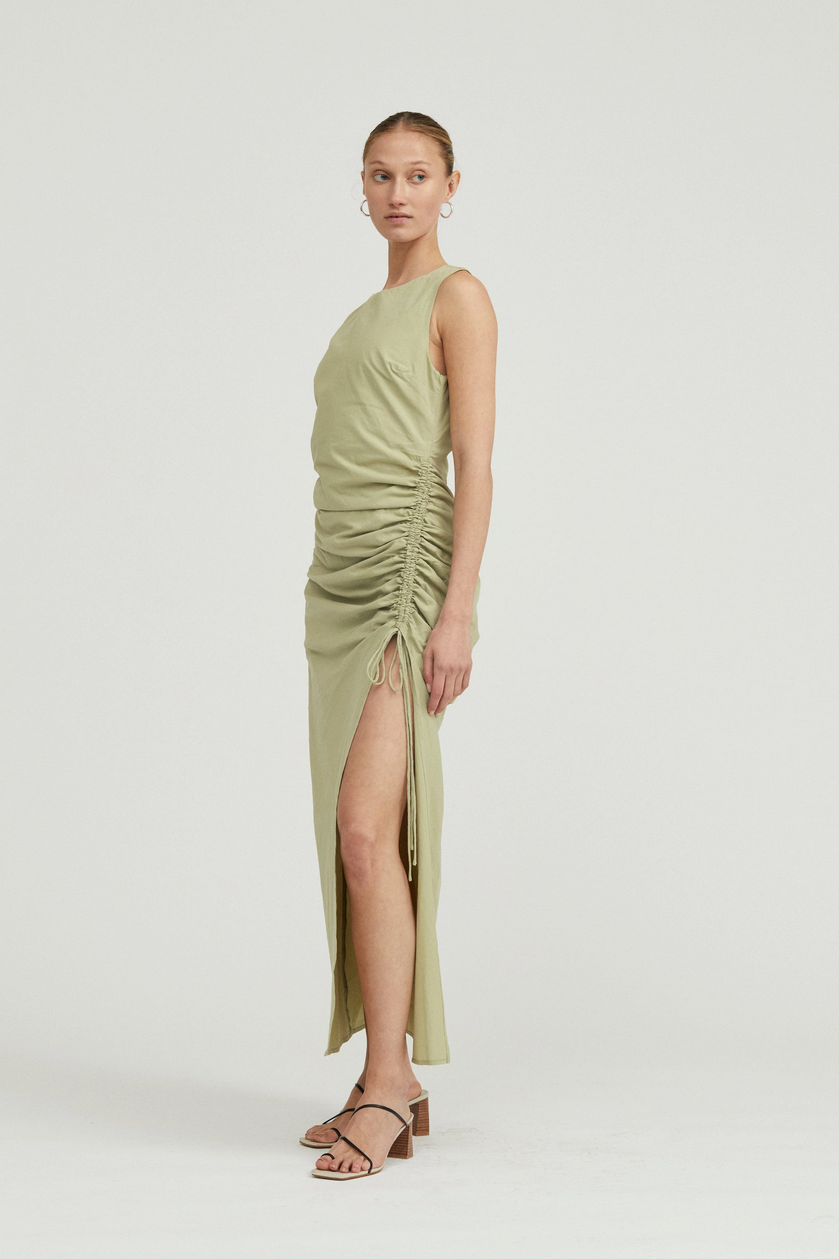 Third Form Drawn Deep Tank Maxi Dress - Sage - Image 4