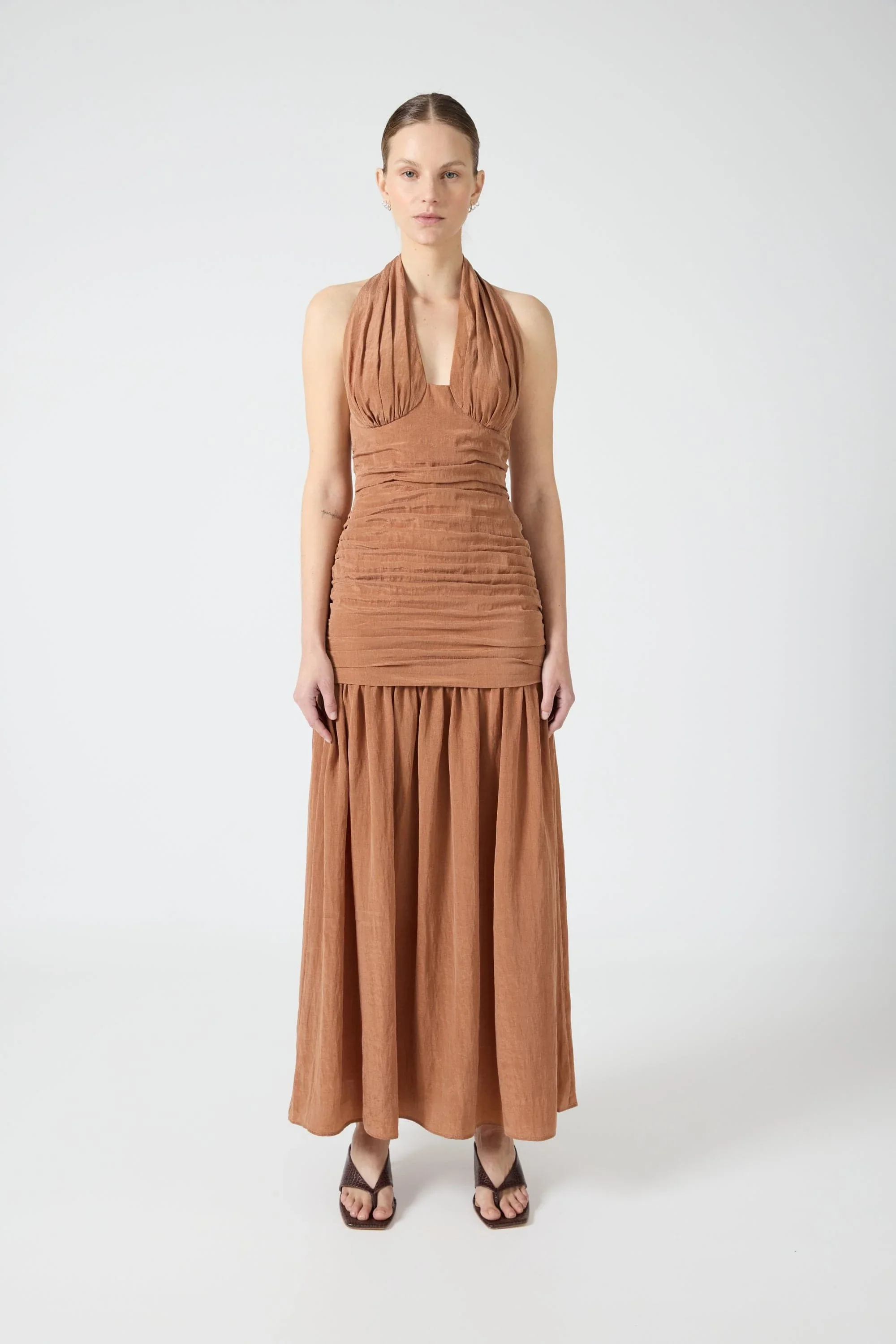 Third Form Eclipse Halter Dress - Rust