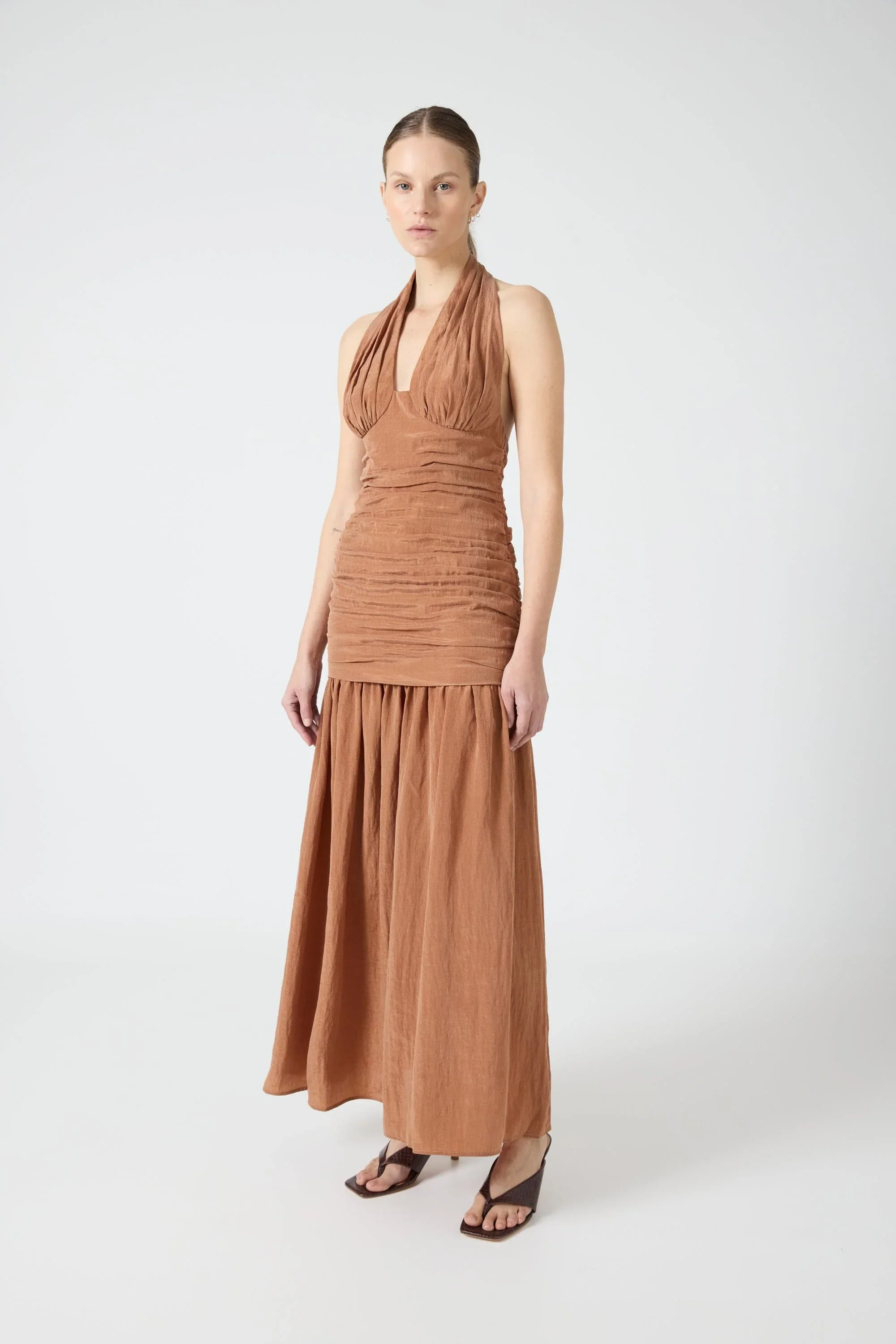 Third Form Eclipse Halter Dress - Rust - Image 2