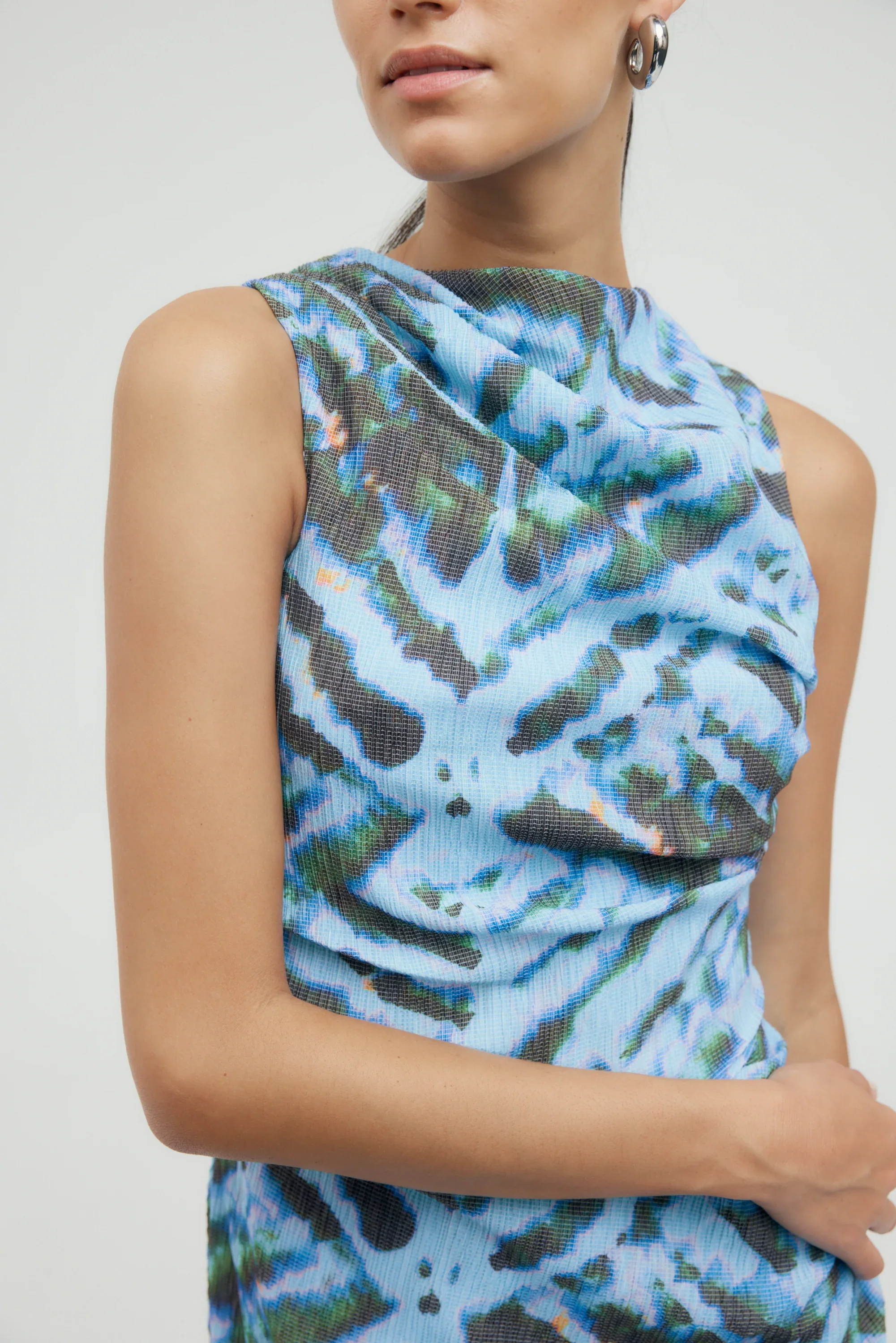 Third Form Electric Tucked Maxi Tank Dress - Tie Dye - Image 4