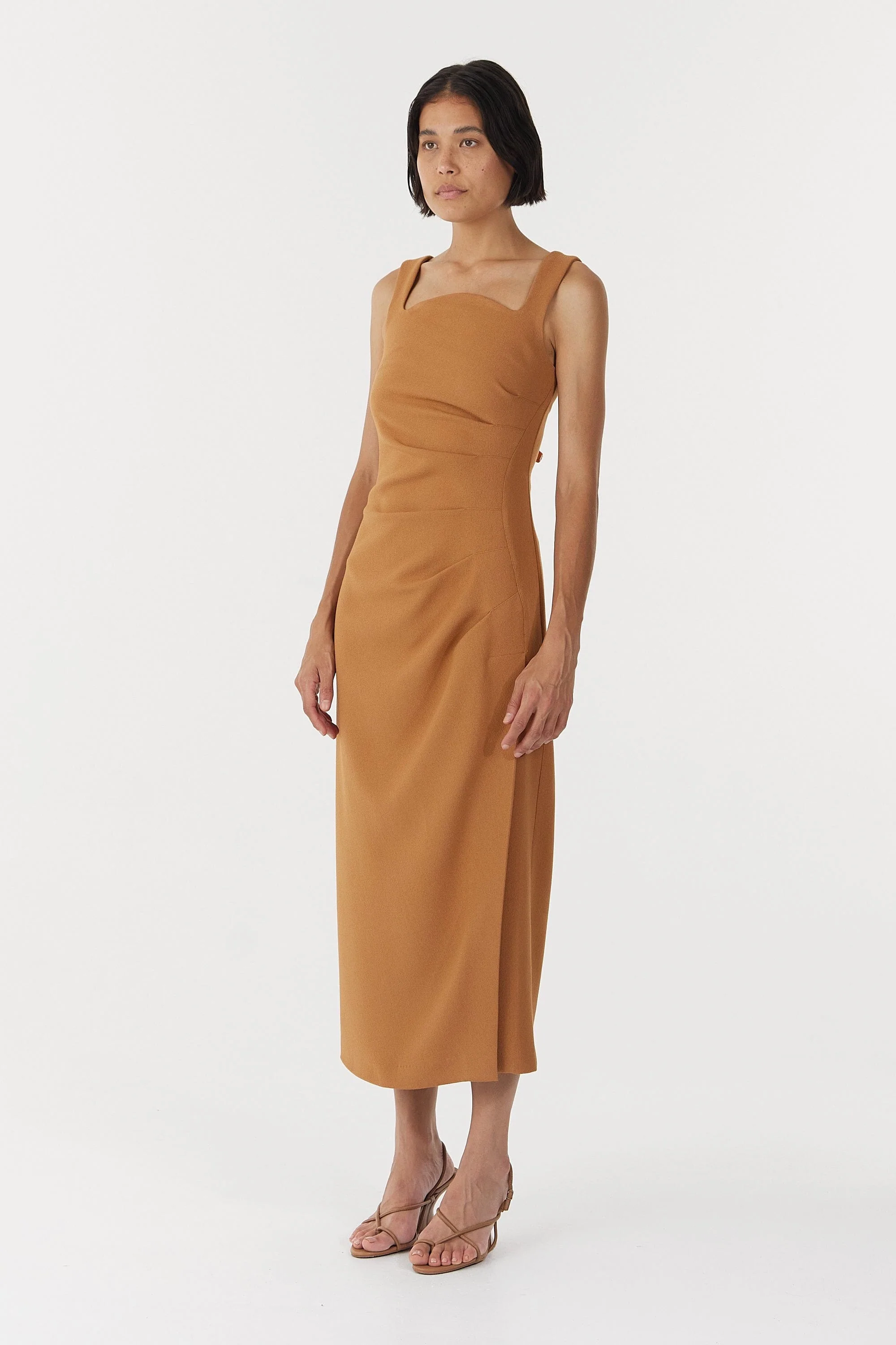Third Form Enigma Tuck Dress - Camel - Image 2