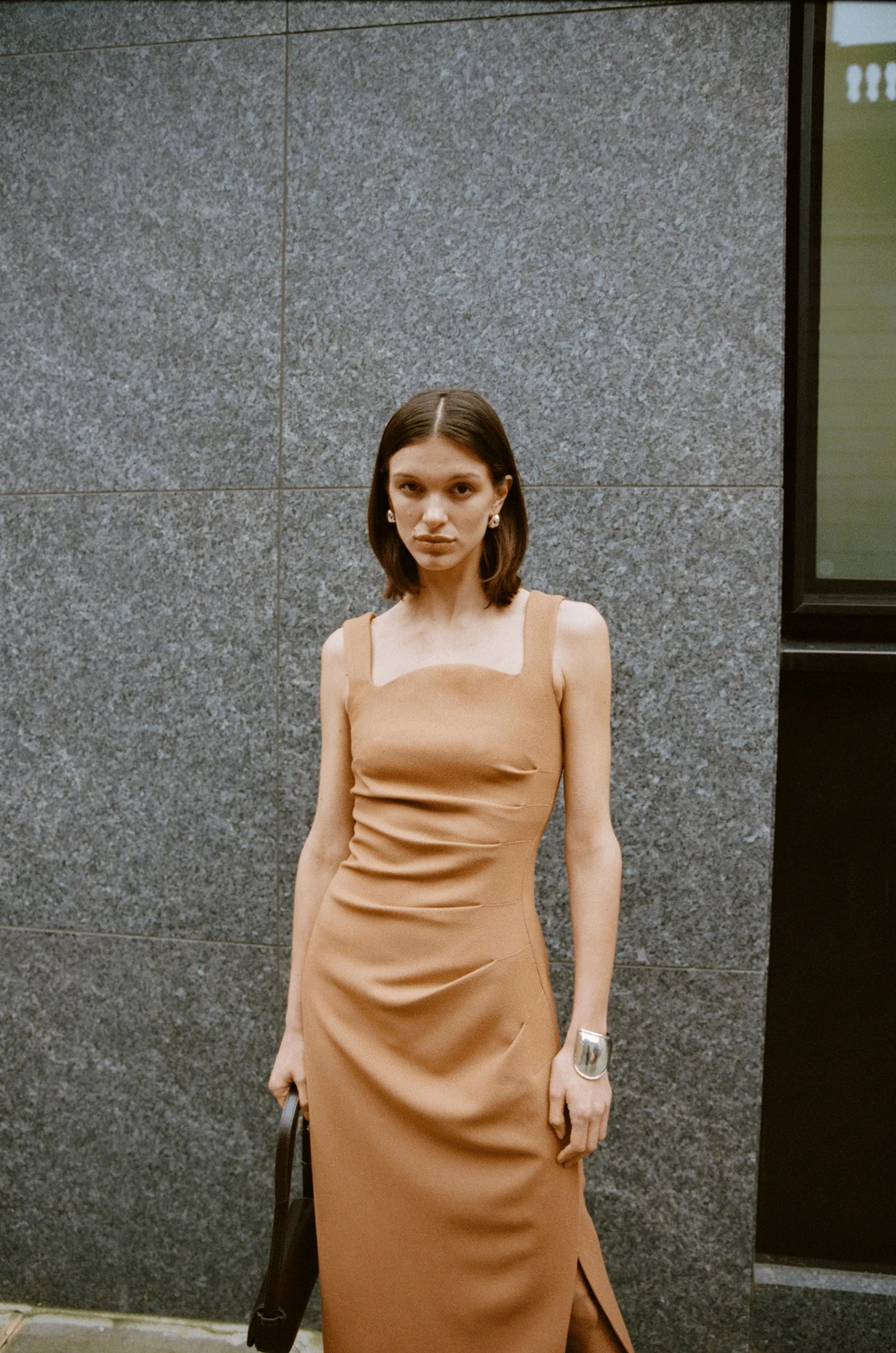 Third Form Enigma Tuck Dress - Camel - Image 7
