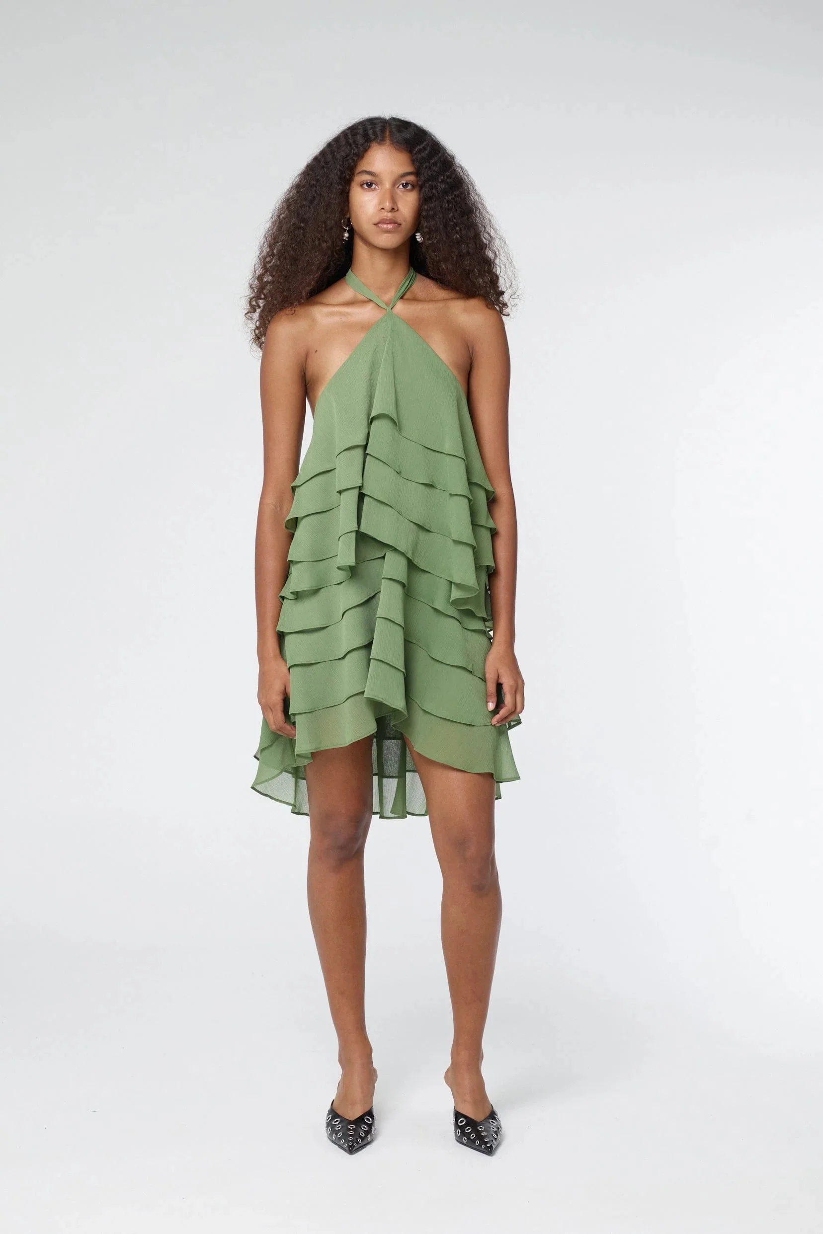 Third Form Gaia Tiered Mini Dress - Juniper