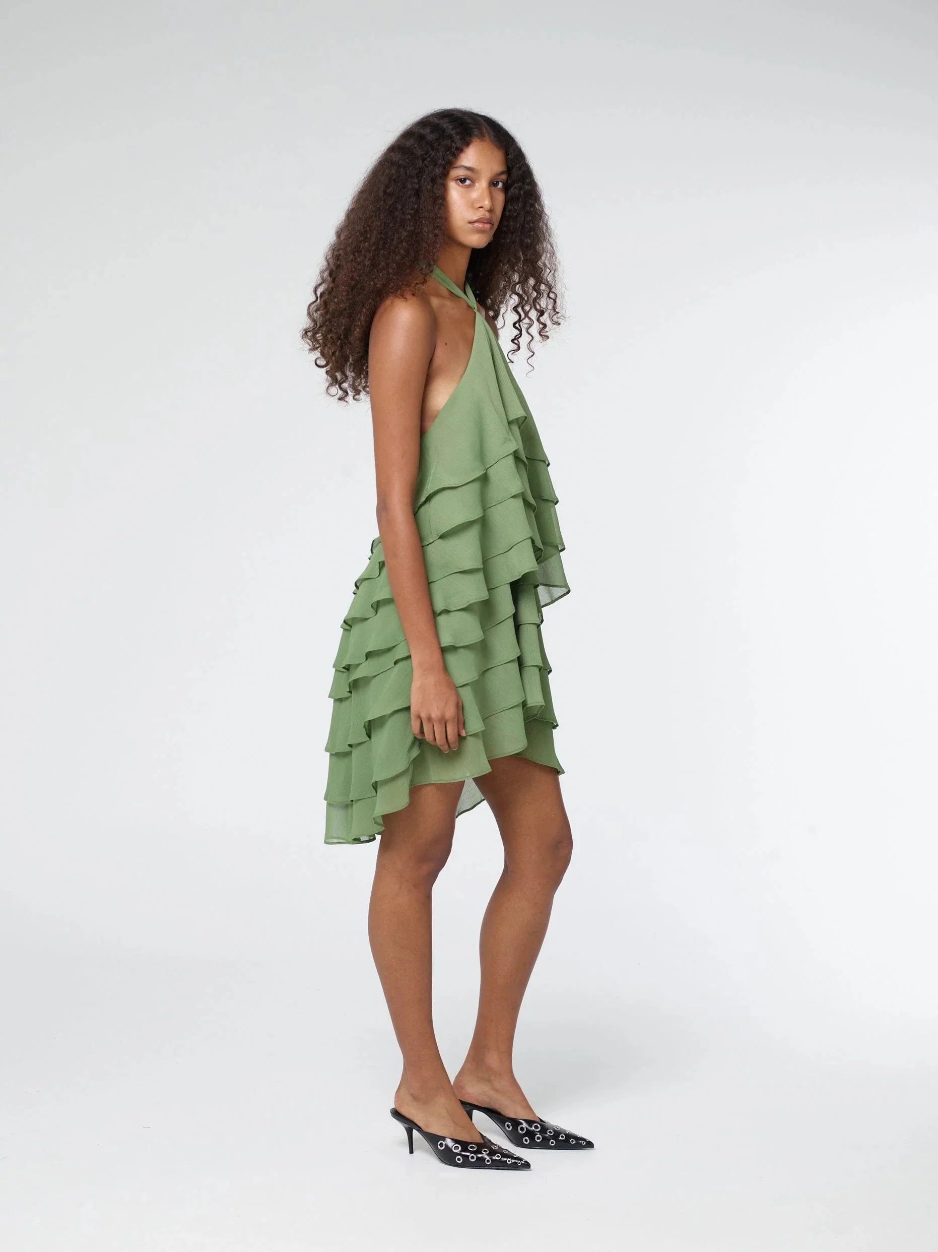 Third Form Gaia Tiered Mini Dress - Juniper - Image 2