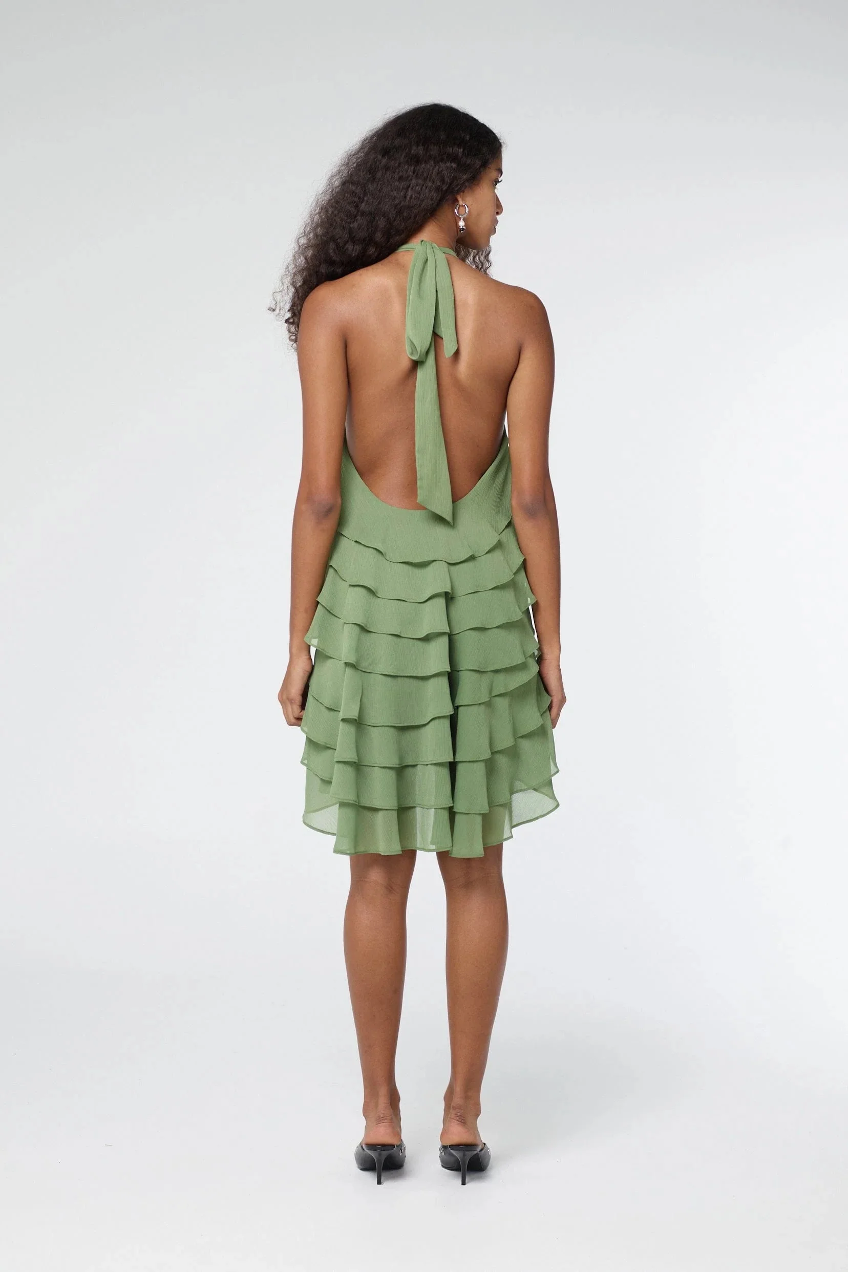 Third Form Gaia Tiered Mini Dress - Juniper - Image 3