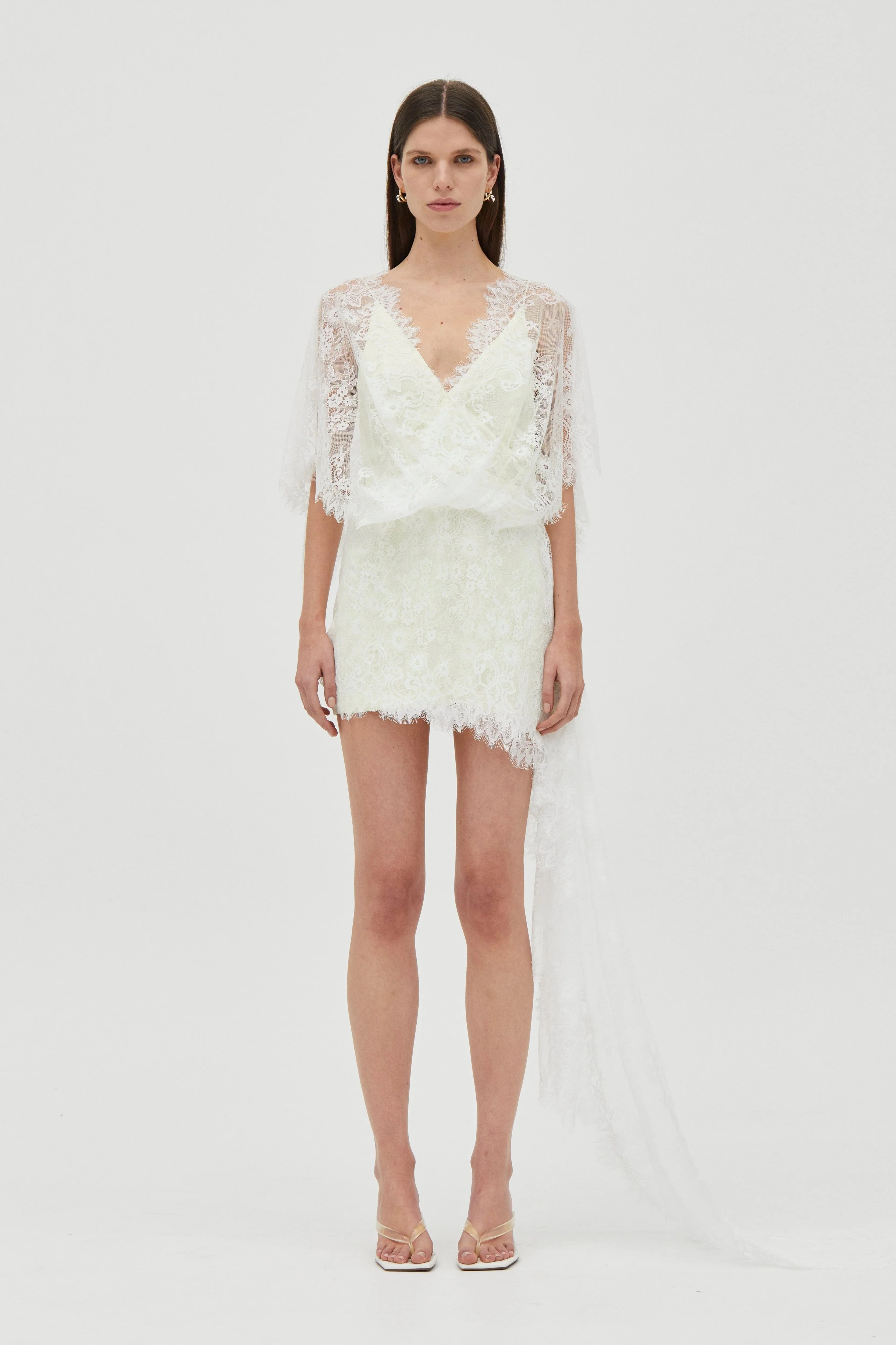 Third Form Poetry Draped Lace Dress - Lemonade