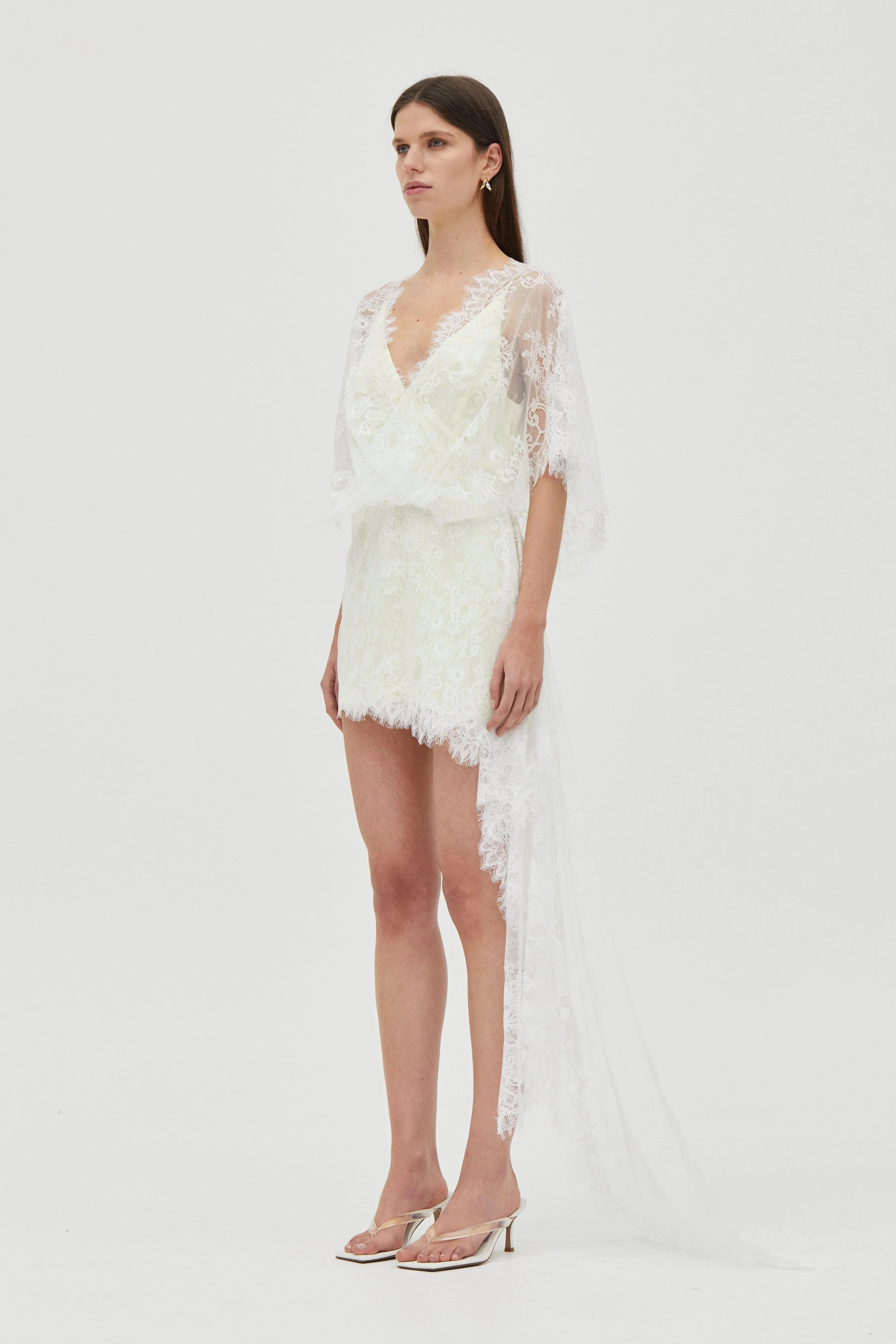 Third Form Poetry Draped Lace Dress - Lemonade - Image 3