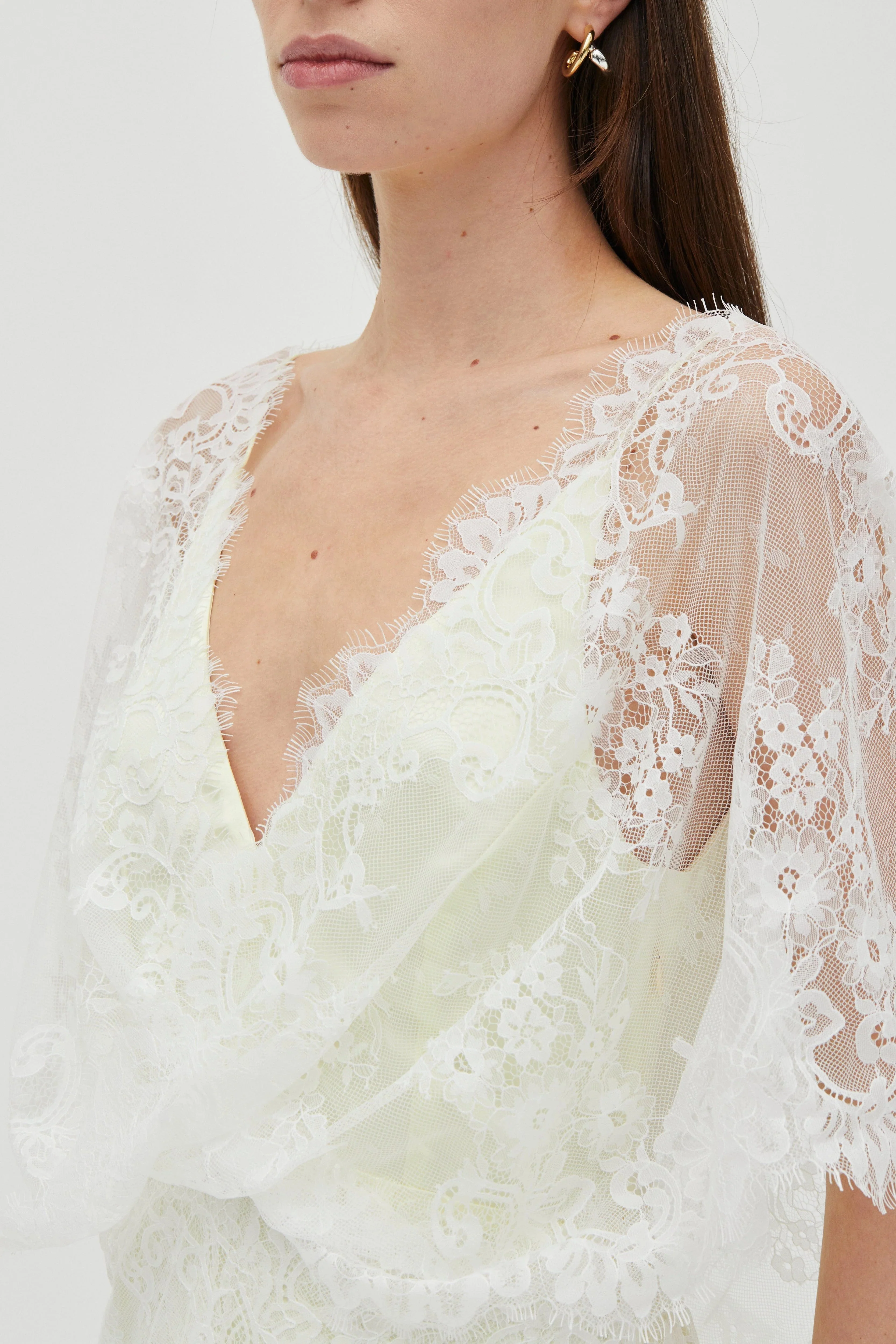 Third Form Poetry Draped Lace Dress - Lemonade - Image 5