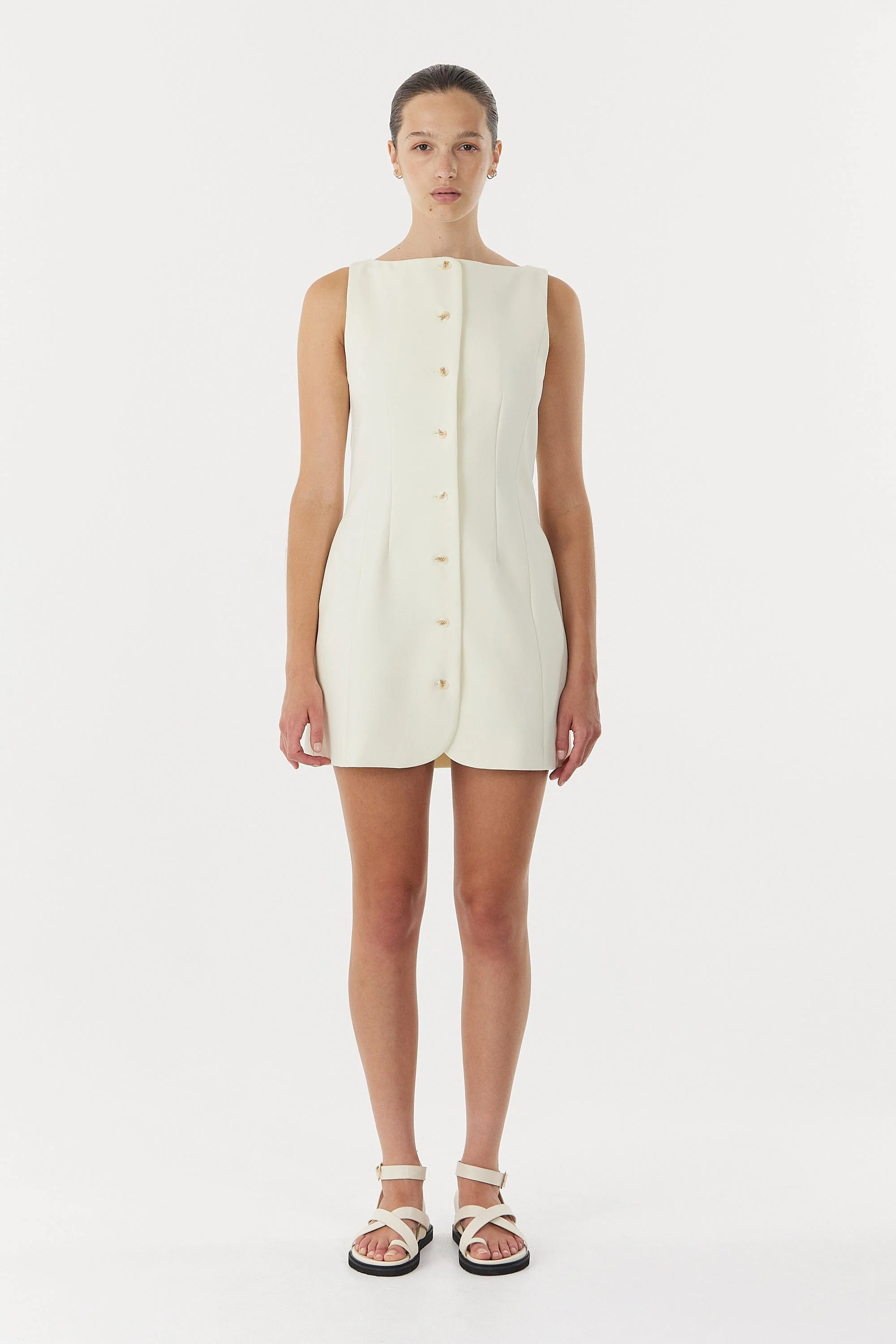 Third Form Skyline Tailored Mini Dress - Warm White