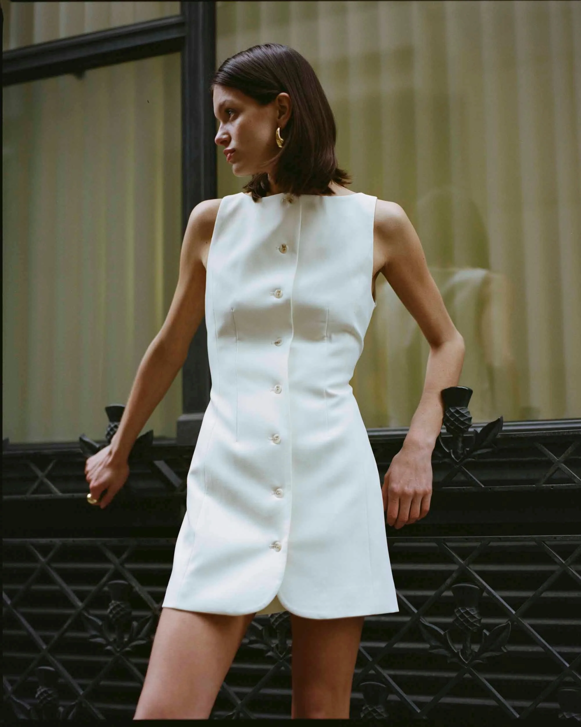 Third Form Skyline Tailored Mini Dress - Warm White - Image 2