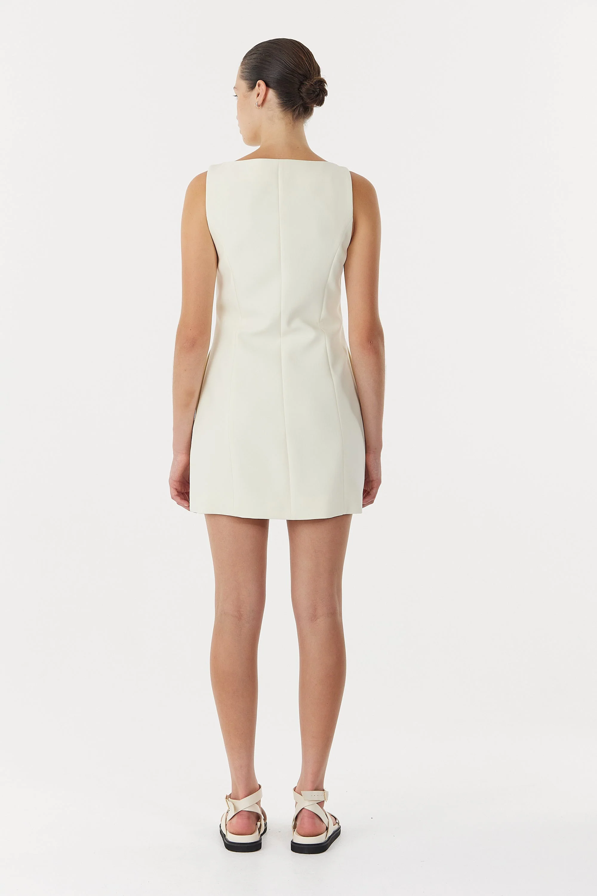 Third Form Skyline Tailored Mini Dress - Warm White - Image 6