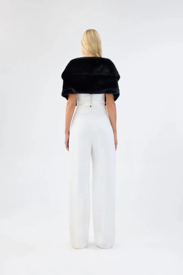 Unreal Fur Champagne Wrap - Black - Image 2