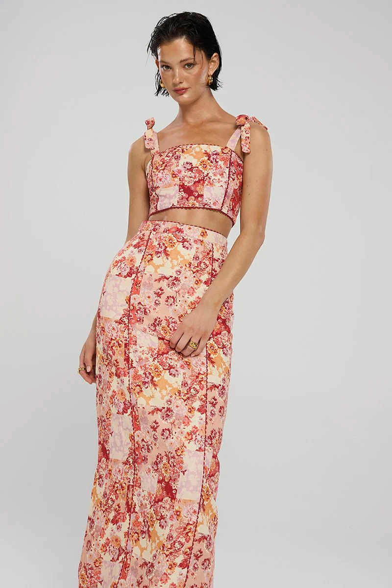 Winona Selca Bow Top - Red Print - Image 3