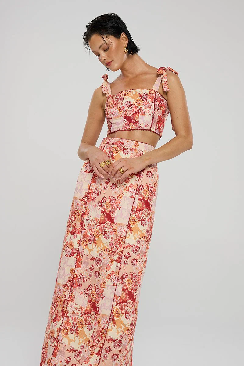 Winona Selca Midi Skirt - Red Print - Image 3