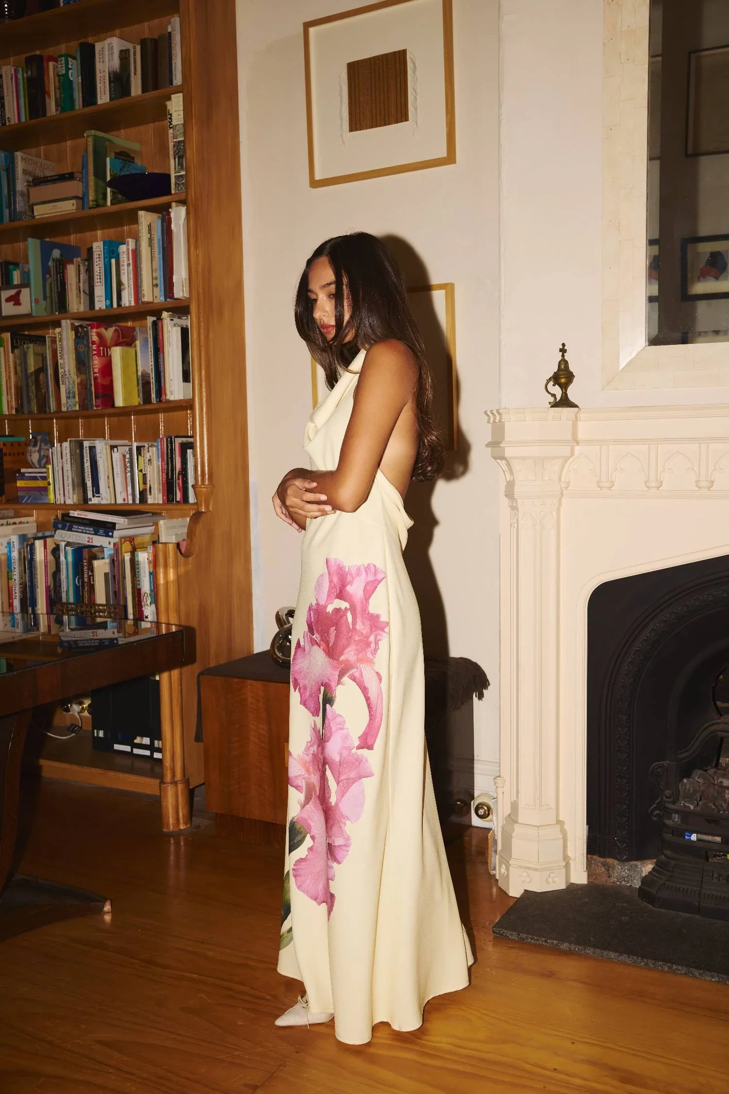 With Harper Lu Cowl Slip Dress - Iris Floral - Image 3