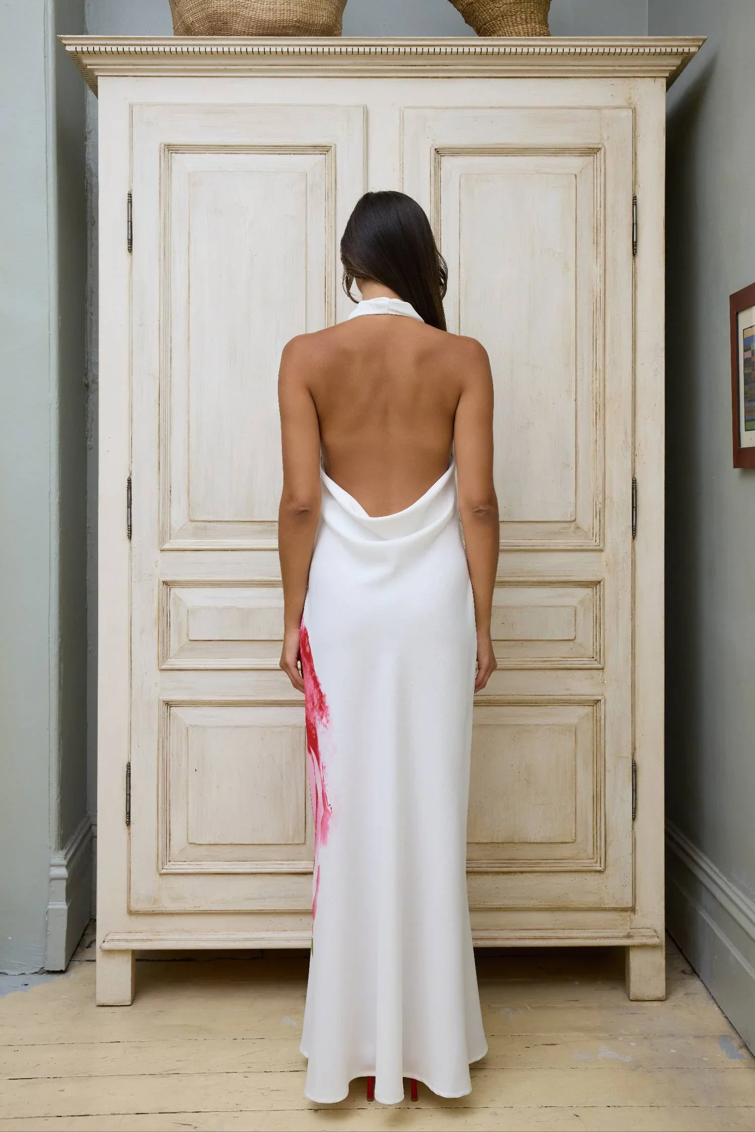 With Harper Lu Cowl Slip Dress - White Rose - Image 7